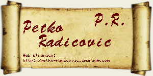 Petko Radicović vizit kartica